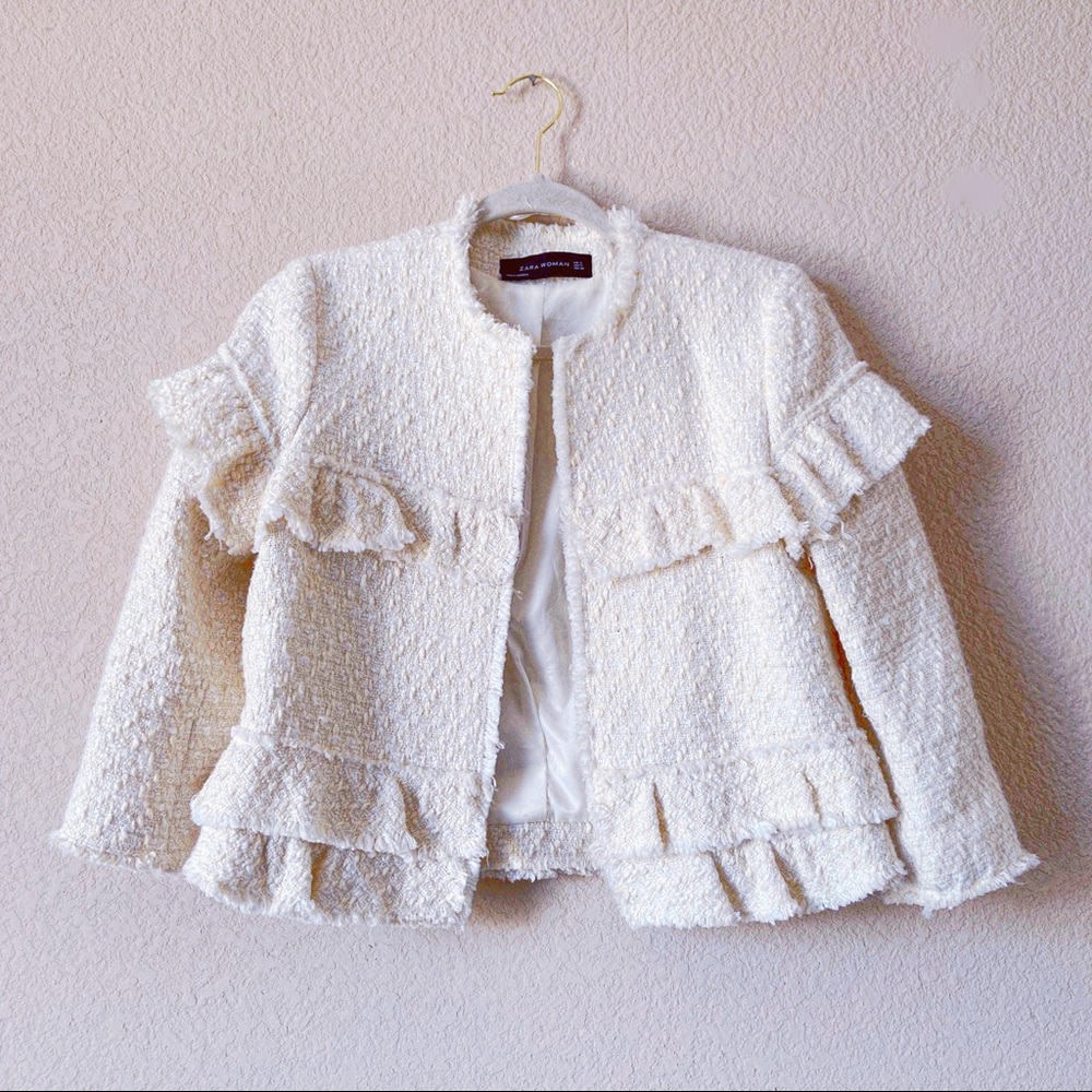 Zara Tweed Crop Blazer